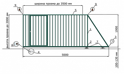 Откатные ворота КОРН ЭКО, толщина 60 мм, купить в любом городе России с доставкой, размер 3 500х2 000, зашивка e128fd83-9af7-11e3-81d6-e447bd2f56ba, цвет e128fd18-9af7-11e3-81d6-e447bd2f56ba, цена 59 390 руб.